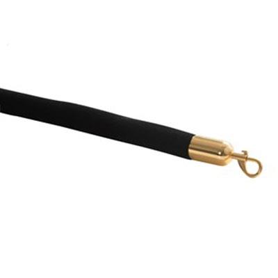 Køstolpe fløyel tau, 150cm, sort,gull krok